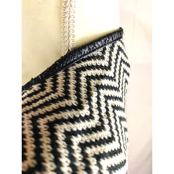 Chico's Women's Cardigan Black White Chevron Size 0 Small Open Flaw - Picture 6 of 9